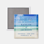 Ocean Waves Foto Chic Beach Save the Date Magnet (Vorderseite/Rückseite)