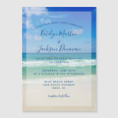 Ocean Waves Foto Chic Tropical Beach Hochzeit Magneteinladung (Vorderseite)