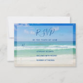 Ocean Waves Foto Tropical Beach Wedding RSVP Card Karte (Vorderseite)