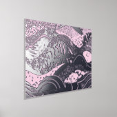 Ocean Waves Gold Foil mit einem hellrosa Hintergru Foliendrucke (Ablage )