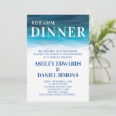 Ocean Waves Hochzeitessen Probe Einladung (Stehend Vorderseite)