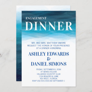 Ocean Waves Hochzeitessen Verlobung Einladung