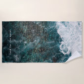 Ocean waves in dark teal, customizable strandtuch (Vorderseite)