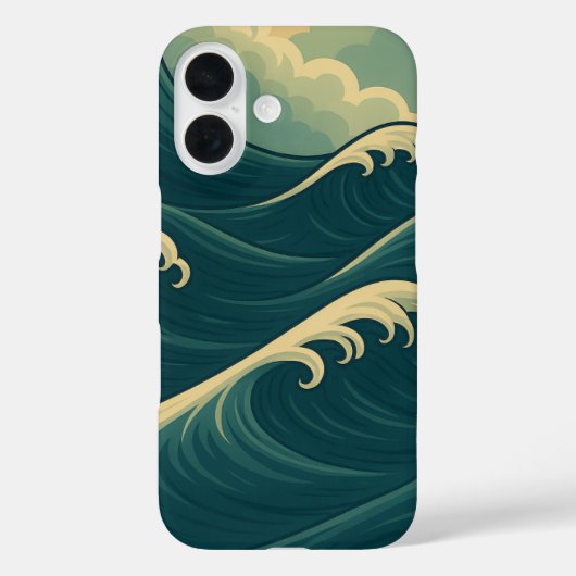 Ocean Waves iPhone 16 Case – Calm, Coastal Vibes (Rückseite)