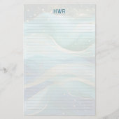 Ocean Waves Lined Monogram Writing Paper Briefpapier (Vorderseite)
