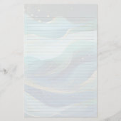 Ocean Waves Lined Monogram Writing Paper Briefpapier (Rückseite)