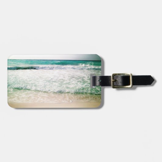 Ocean Waves Luggage Tag Gepäckanhänger (Vorderseite horizontal)