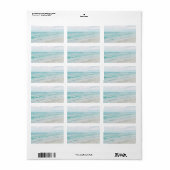 Ocean Waves Malerei Aqua Light Blue Aqua Adressaufkleber (Vorne)