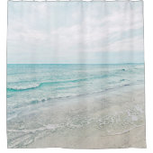 Ocean Waves Malerei Aqua Light Blue Aqua Duschvorhang (Vorderseite)