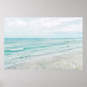 Ocean Waves Malerei Aqua Light Blue Aqua Poster (Vorne)
