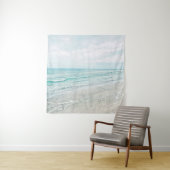 Ocean Waves Malerei Aqua Light Blue Aqua Wandteppich (Beispiel)