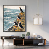 Ocean Waves Nature Illustration Poster