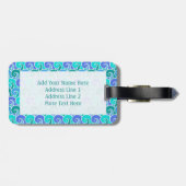 Ocean Waves Nautical Beach Starfish Monogramm Blau Gepäckanhänger (Rückseite horizontal)