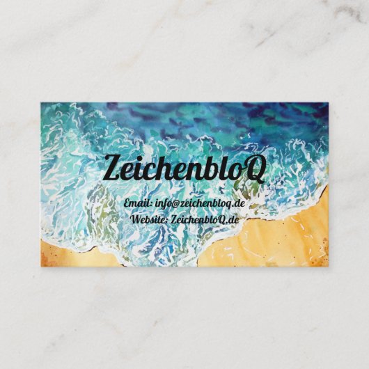 Ocean Waves on Beach Business Card Visitenkarte (Vorderseite)
