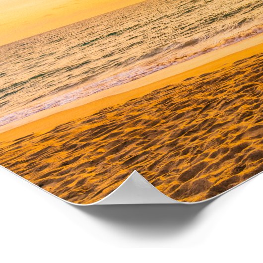 Ocean Waves Palm am Strand Poster (Ecke)