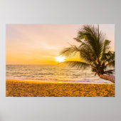 Ocean Waves Palm am Strand Poster (Vorne)