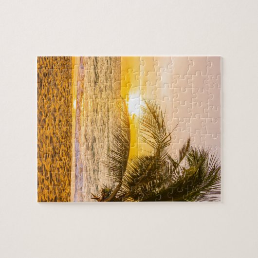 Ocean Waves Palm am Strand Puzzle (Horizontal)