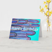 Ocean Waves Rettro Happy Birthday Karte (Gelbe Blume)