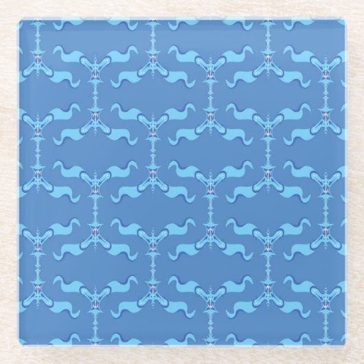 Ocean Waves & Ribbons Glasuntersetzer (Vorderseite)