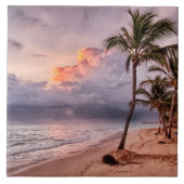 Ocean Waves Sandstrand Sunset Fliese (Vorderseite)