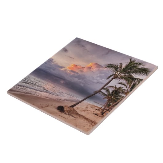 Ocean Waves Sandstrand Sunset Fliese (Seite)