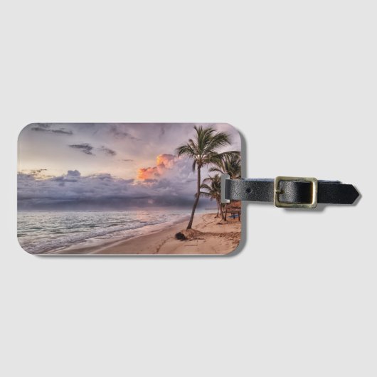 Ocean Waves Sandstrand Sunset Gepäckanhänger (Vorderseite (Horizontal))