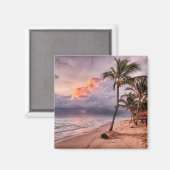 Ocean Waves Sandstrand Sunset Magnet (Vorderseite/Rückseite)