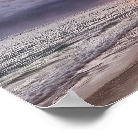 Ocean Waves Sandstrand Sunset Poster (Ecke)