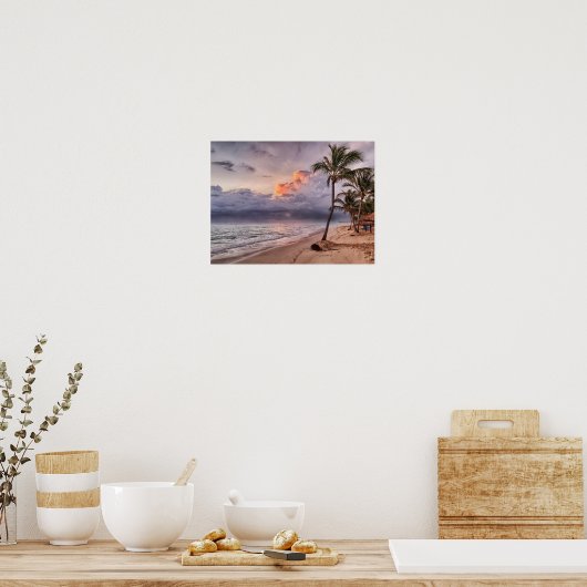 Ocean Waves Sandstrand Sunset Poster (Küche)