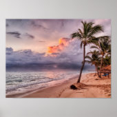 Ocean Waves Sandstrand Sunset Poster (Vorne)