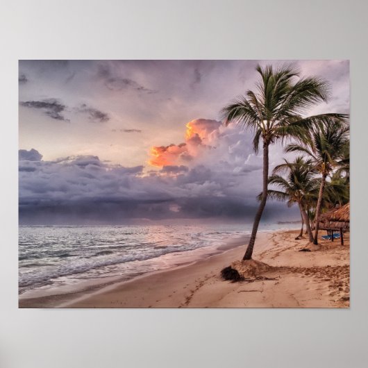 Ocean Waves Sandstrand Sunset Poster (Vorne)
