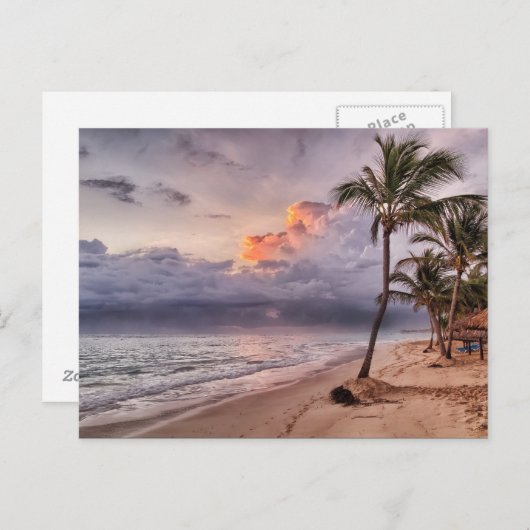 Ocean Waves Sandstrand Sunset Postkarte (Vorne/Hinten)