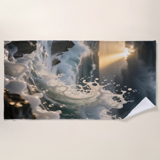 Ocean Waves & Sea Foam Beach Towel Strandtuch (Vorderseite)