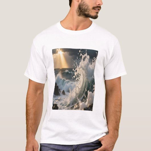 Ocean Waves & Sea Foam Graphic T-Shirt for Men (Vorderseite)