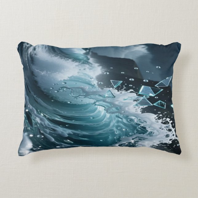 Ocean Waves & Sea Foam Throw Pillow Cover Dekokissen (Vorderseite)