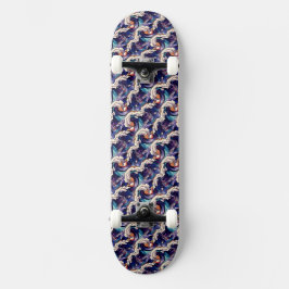 Ocean Waves Sea Japanisches Abstraktes Muster Skateboard