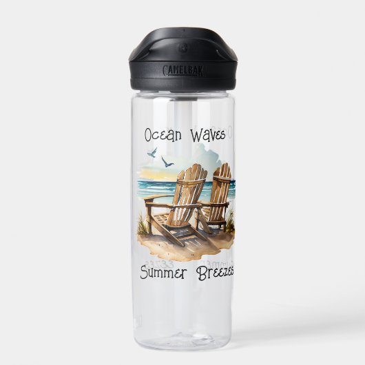 Ocean Waves Summer Breezes Trinkflasche (Rückseite)