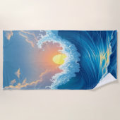 Ocean Waves & Sun Beach Towel Strandtuch (Vorderseite)