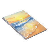 Ocean Waves Sunset | Beach Watercolor Notizblock (Rechte Seite)