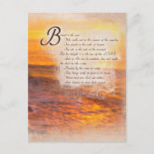 Ocean Waves Sunset Bible Scripting Psalms 1:1 Postkarte (Vorderseite)