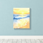 Ocean Waves Sunset | Strandfarbe Leinwanddruck (Insitu (Holzboden))