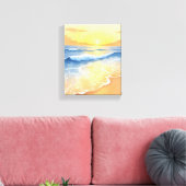 Ocean Waves Sunset | Strandfarbe Leinwanddruck (Insitu (Wohnzimmer))