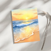 Ocean Waves Sunset | Strandfarbe Postkarte