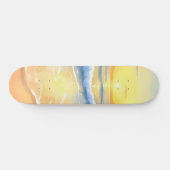 Ocean Waves Sunset | Strandfarbe Skateboard (Horizontal)