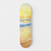 Ocean Waves Sunset | Strandfarbe Skateboard (Vorderseite)