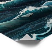 Ocean Waves Tapestry Poster (Ecke)