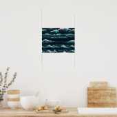 Ocean Waves Tapestry Poster (Küche)
