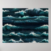 Ocean Waves Tapestry Poster (Vorne)