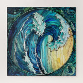 Ocean Waves verkettetes Glass Puzzle (Horizontal)