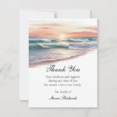 Ocean Waves Vielen Dank für Ihre Beerdigungskarten Dankeskarte (Vorderseite)